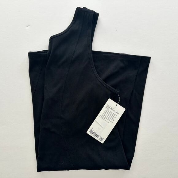 Lululemon Ribbed Modal-Cotton Dress Black NEW Size 10 Athletic Loose Fit - Picture 2 of 5